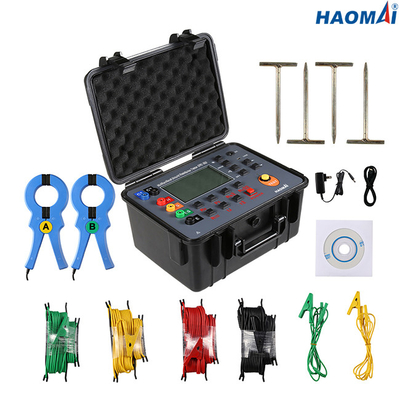 Double Clamps Ground Resistance Testing Equipment , Automatic Soil Resistivity Tester